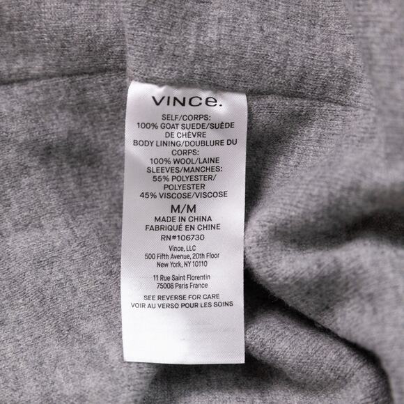 Vince Women Hooded Suede Jacket Sable Size M - Picture 8 of 8